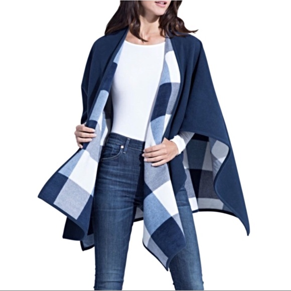 navy poncho wrap